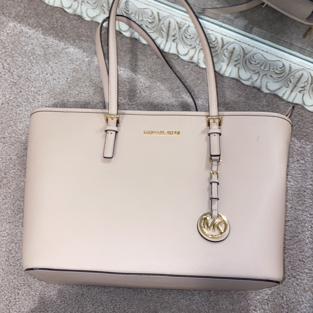 Michael Kors pale pink tote bag